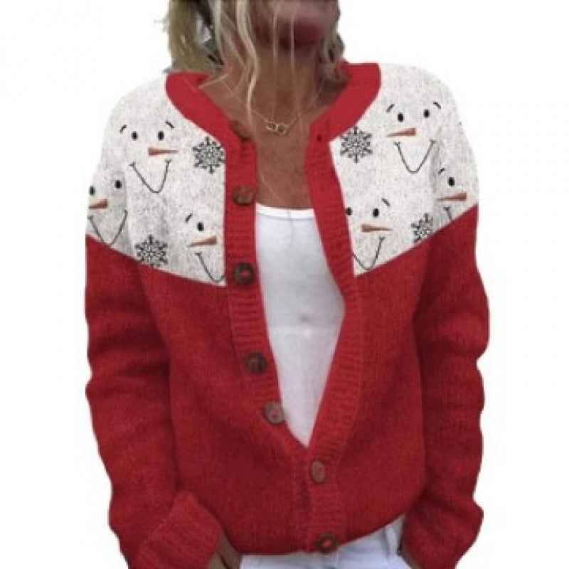 New Christmas 3D Digital Printing Women Cardigan Coat Outerwear Female