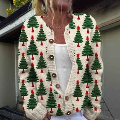New Christmas 3D Digital Printing Women Cardigan Coat Outerwear Female
