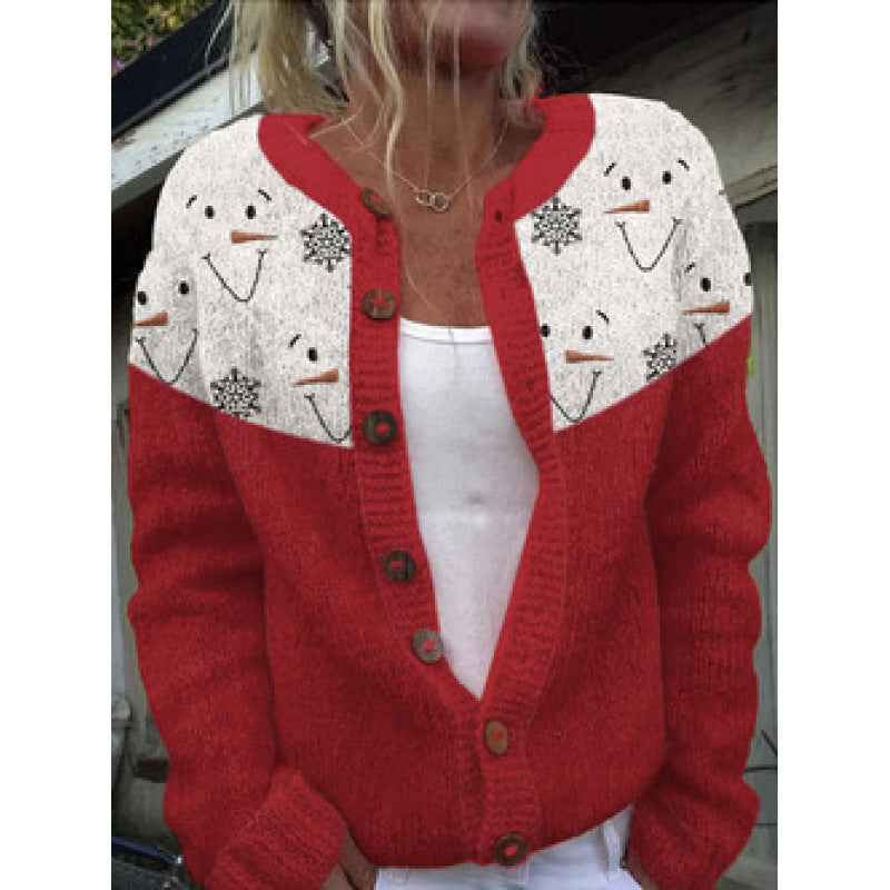 New Christmas 3D Digital Printing Women Cardigan Coat Outerwear Female
