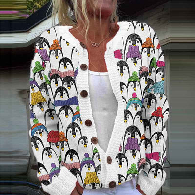 New Christmas 3D Digital Printing Women Cardigan Coat Outerwear Female