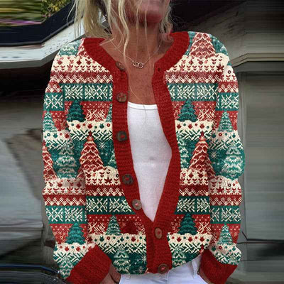 New Christmas 3D Digital Printing Women Cardigan Coat Outerwear Female