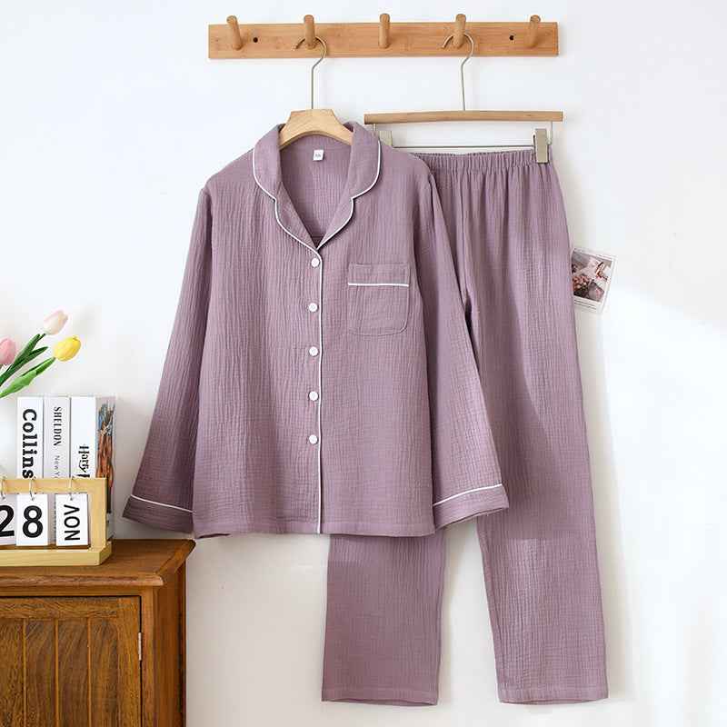 Long Sleeve Pajamas Men's And Women's Cotton Loose Outfit