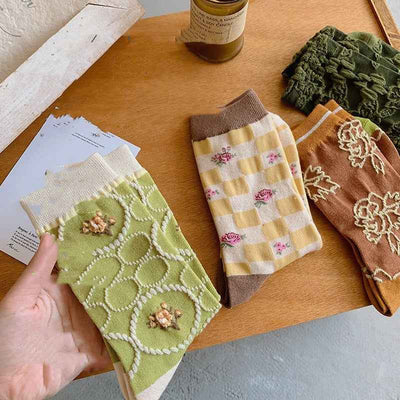 Combed Cotton Pile Long Socks Cotton Breathable Mid Tube