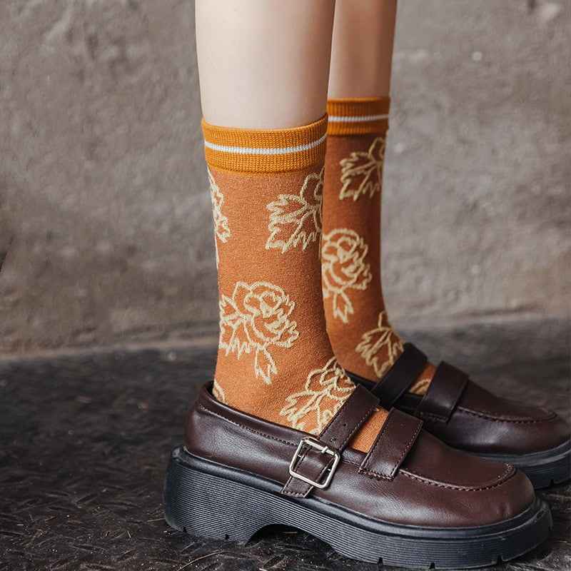 Combed Cotton Pile Long Socks Cotton Breathable Mid Tube