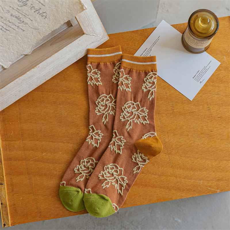 Combed Cotton Pile Long Socks Cotton Breathable Mid Tube