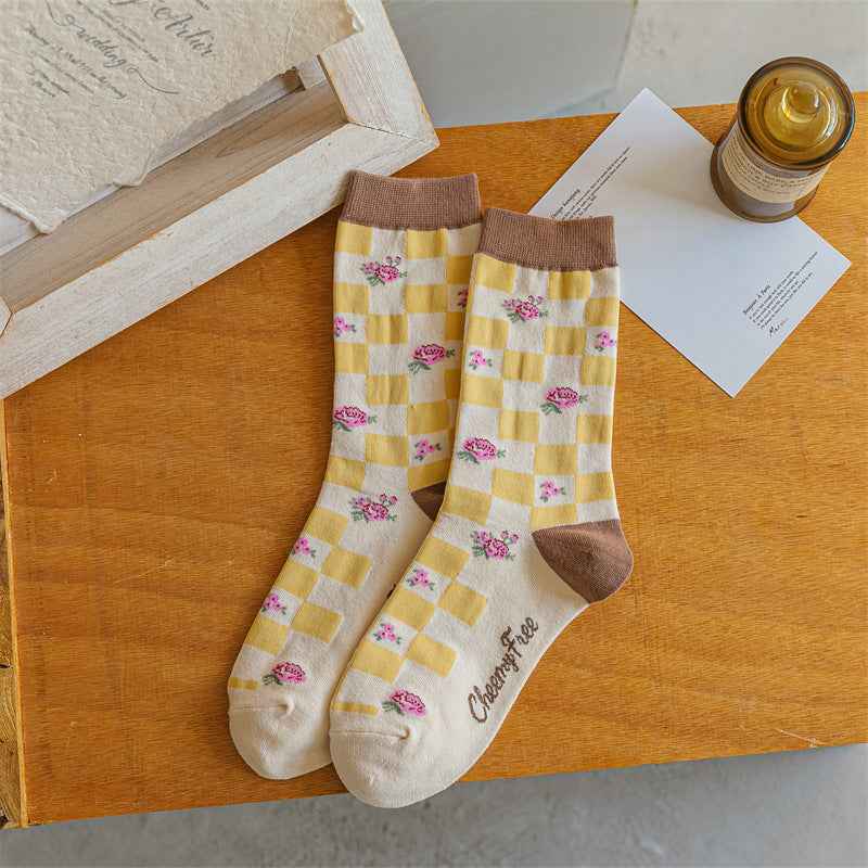 Combed Cotton Pile Long Socks Cotton Breathable Mid Tube