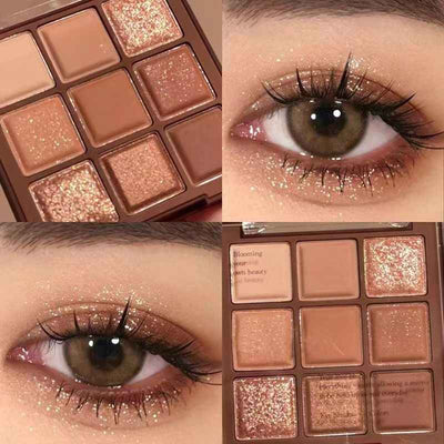 Chocolate Jiugongge Grid Earth Color Pure Nude Makeup Eye Shadow Plate