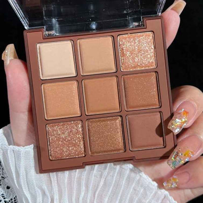 Chocolate Jiugongge Grid Earth Color Pure Nude Makeup Eye Shadow Plate