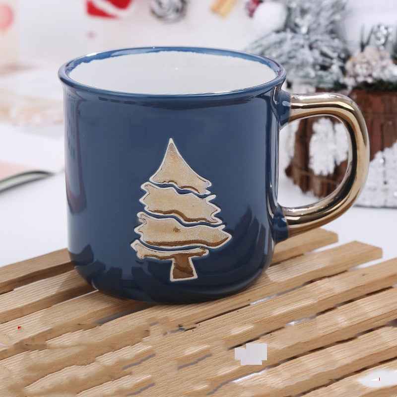 Creative Cute Cartoon Snowman Santa Claus Ceramic Cup Christmas Mug Small Gifts