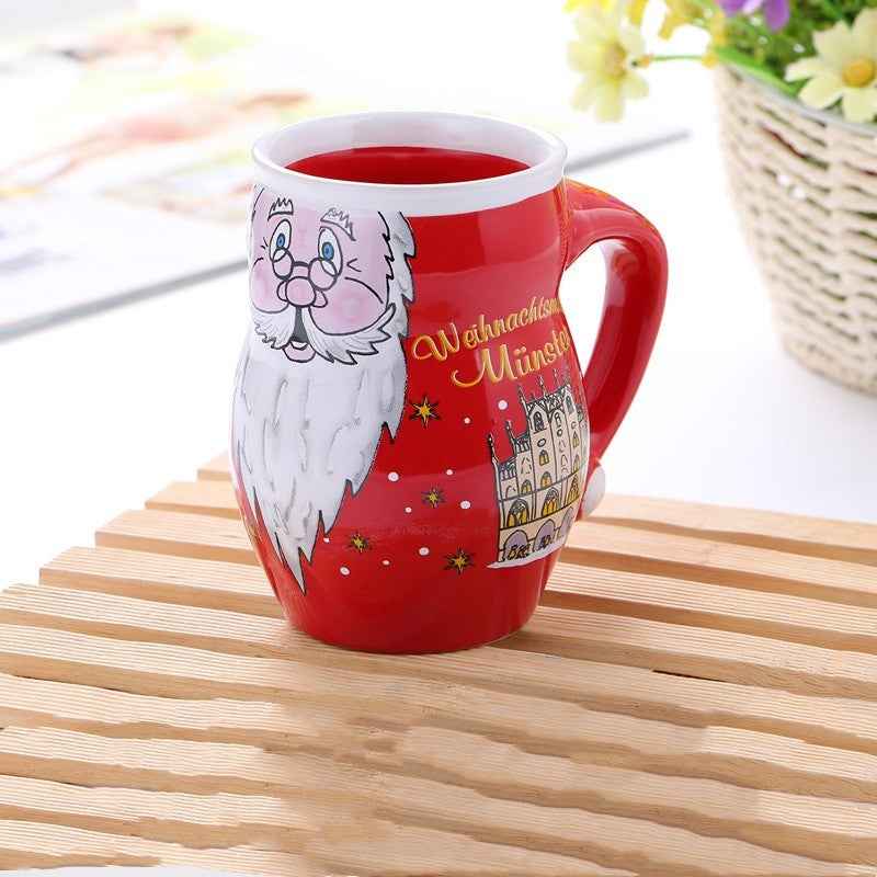 Creative Cute Cartoon Snowman Santa Claus Ceramic Cup Christmas Mug Small Gifts