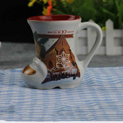 Creative Cute Cartoon Snowman Santa Claus Ceramic Cup Christmas Mug Small Gifts