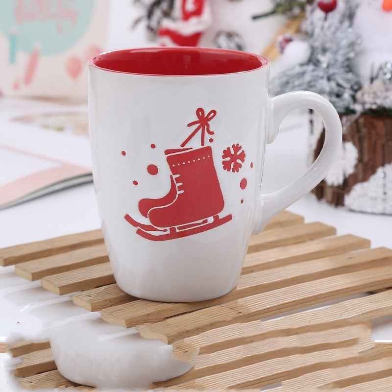 Creative Cute Cartoon Snowman Santa Claus Ceramic Cup Christmas Mug Small Gifts