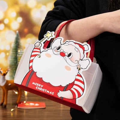 Christmas Candy Gift Bag Portable Gift Box Santa Claus Paper Bag