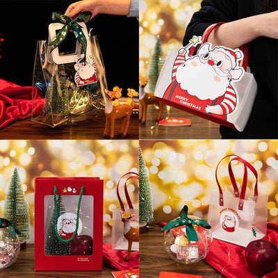 Christmas Candy Gift Bag Portable Gift Box Santa Claus Paper Bag