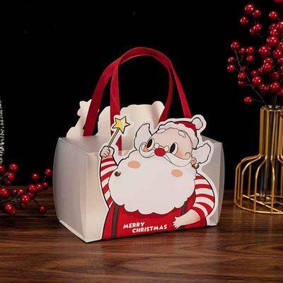 Christmas Candy Gift Bag Portable Gift Box Santa Claus Paper Bag