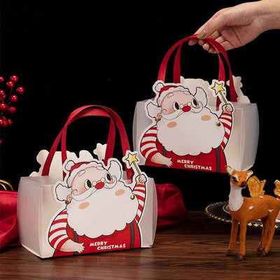 Christmas Candy Gift Bag Portable Gift Box Santa Claus Paper Bag