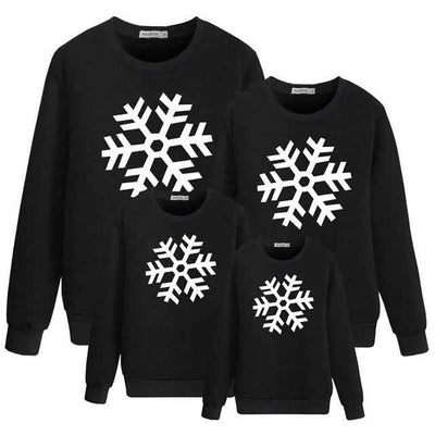Christmas Snowflake Parent-child Costume Cartoon Casual Crew Neck Top