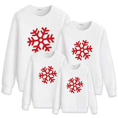 Christmas Snowflake Parent-child Costume Cartoon Casual Crew Neck Top