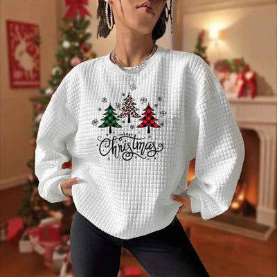 Fashion Christmas Printing Casual Sweatshirt Women