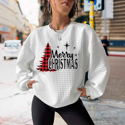 Fashion Christmas Printing Casual Sweatshirt Women