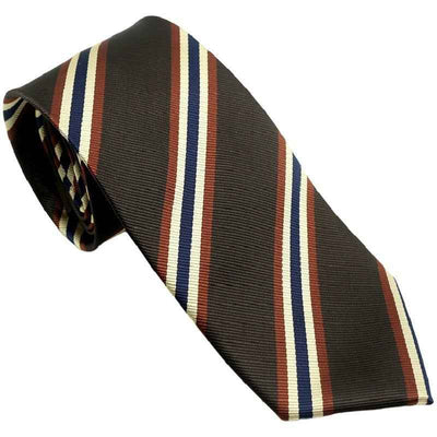 Retro Coffee Color Orange Red Striped Tie Hand Hit 8CM Men