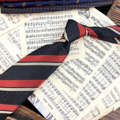 Retro Coffee Color Orange Red Striped Tie Hand Hit 8CM Men