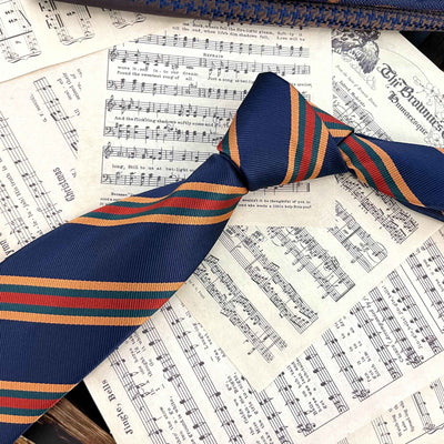 Retro Coffee Color Orange Red Striped Tie Hand Hit 8CM Men