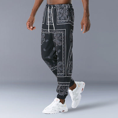 Retro Printed Jogging Pants Casual Sweatpants SHOPPORA