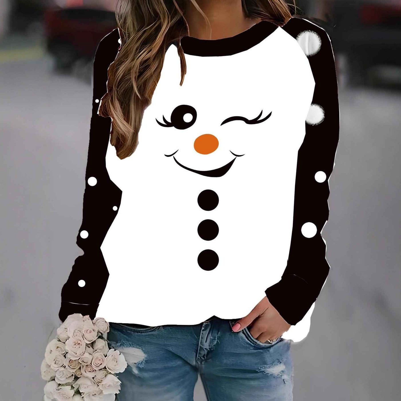 Women's Daily Casual Christmas Digital Printing Sweater