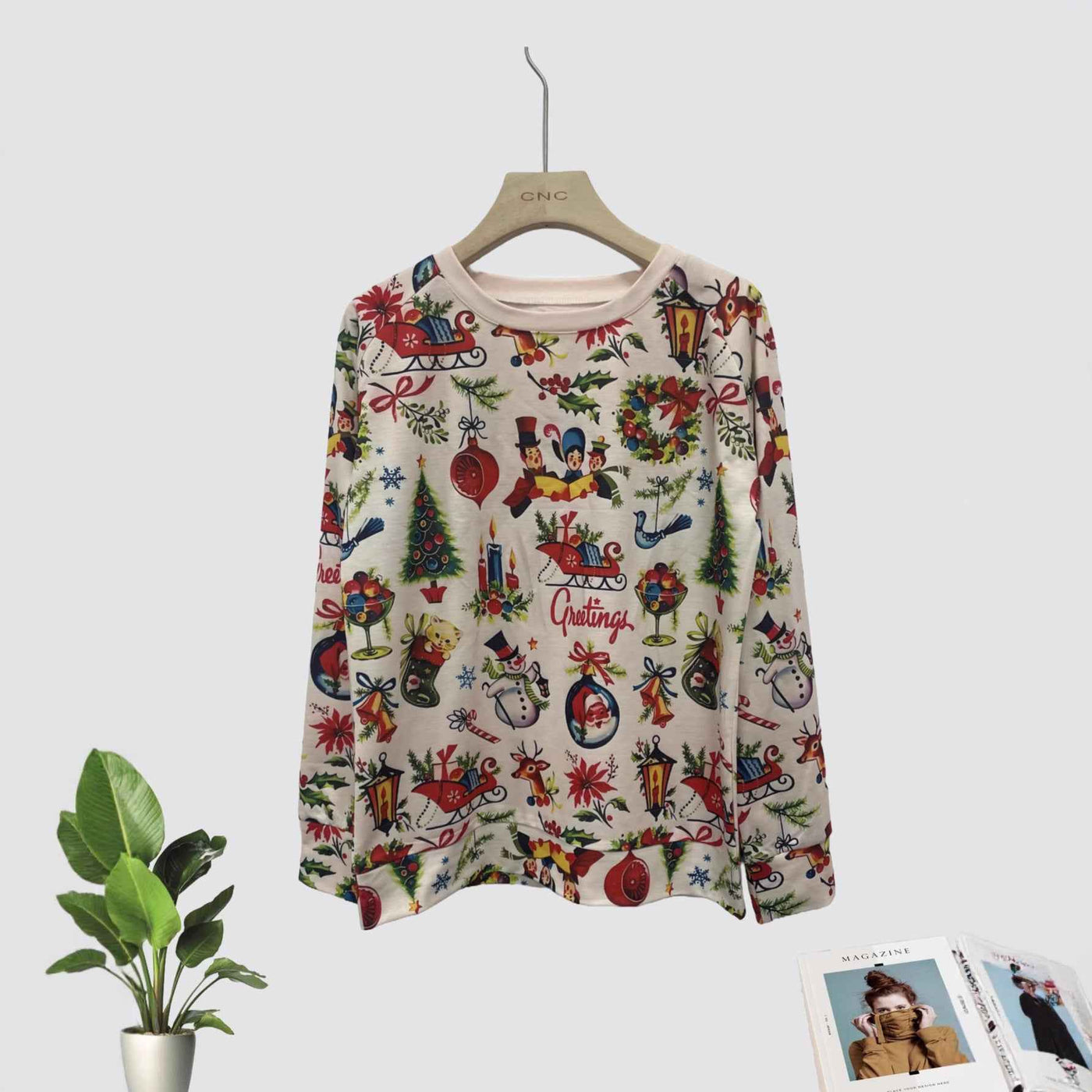 Women's Daily Casual Christmas Digital Printing Sweater