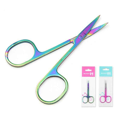 Stainless Steel Color Titanium Eyebrow Trimmer Makeup Beauty Small Scissors