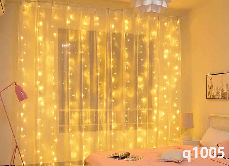 LED Curtain Garland On The Window USB String Lights Remote Control Christmas Decorations For Home Room