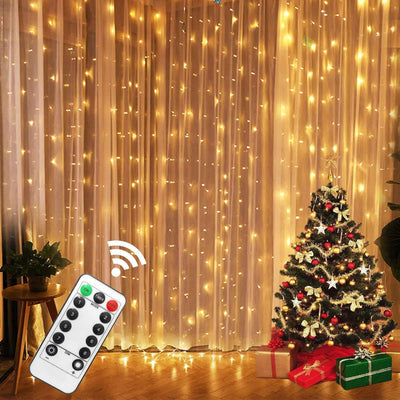 LED Curtain Garland On The Window USB String Lights Remote Control Christmas Decorations For Home Room