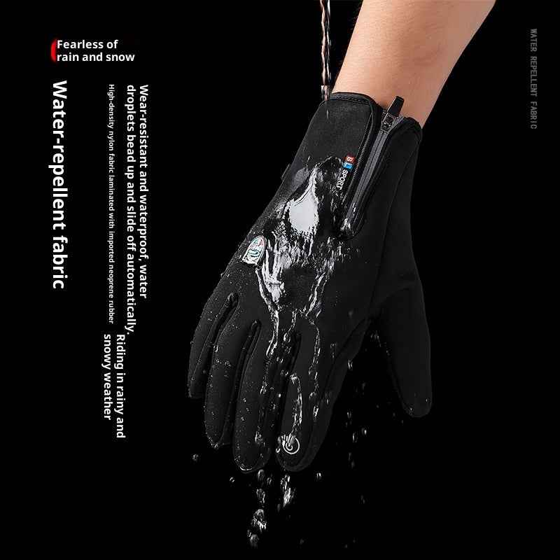 USB Heating Men's And Women's Winter Windproof Waterproof Cycling Gloves
