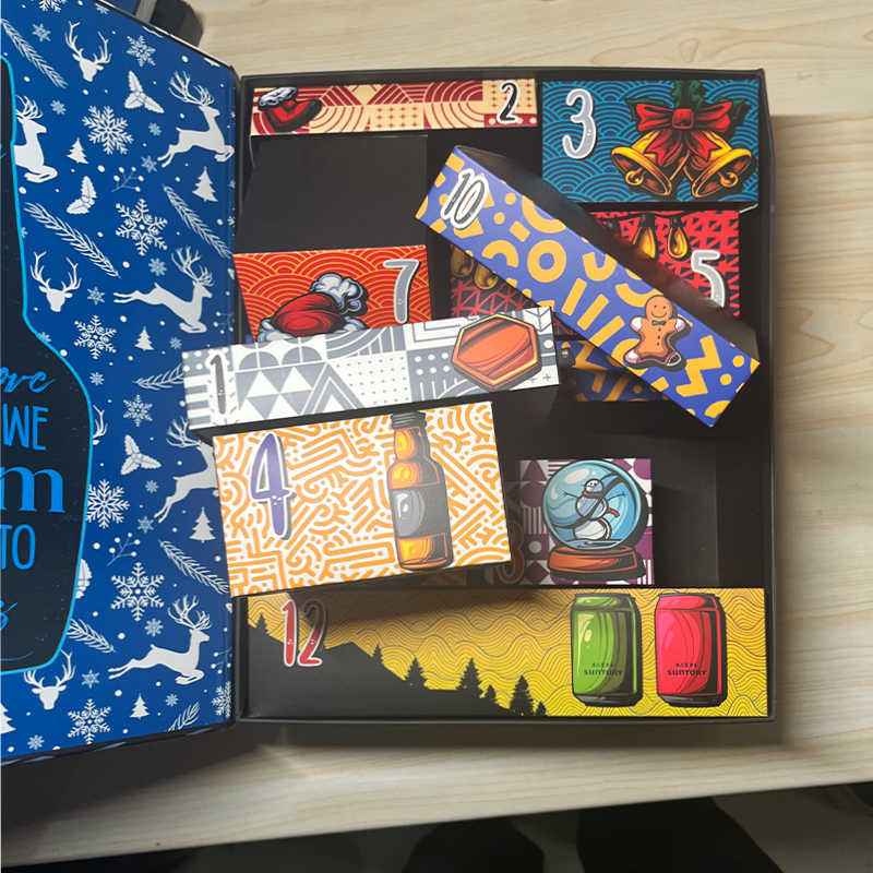 Christmas Countdown 12 Days Calendar Gift Box Empty Box