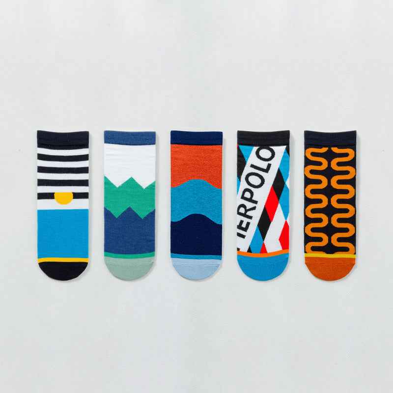 Short Tube Pure Cotton Men's Socks Cartoon Original Unisex