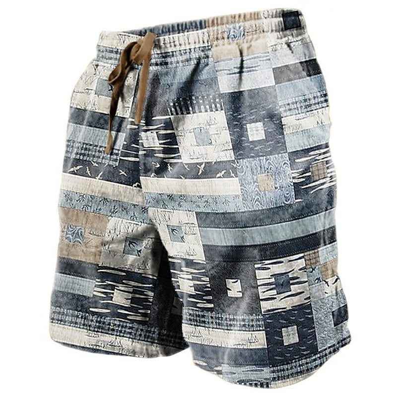 3D Printed Breathable Soft Casual Loose Shorts Men