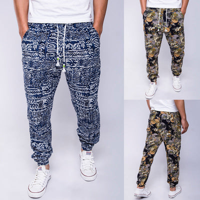 Famous Ethnic Style Printed Cotton Hemp Casual Pants SHOPPORA