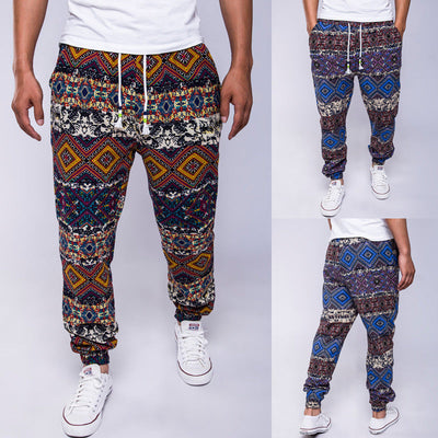 Famous Ethnic Style Printed Cotton Hemp Casual Pants SHOPPORA