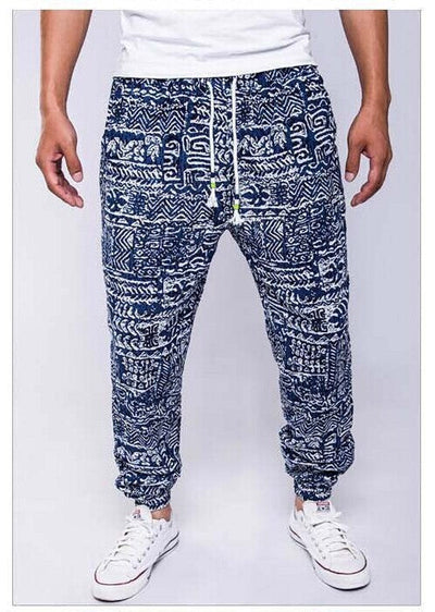 Famous Ethnic Style Printed Cotton Hemp Casual Pants SHOPPORA