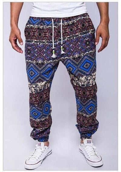 Famous Ethnic Style Printed Cotton Hemp Casual Pants SHOPPORA