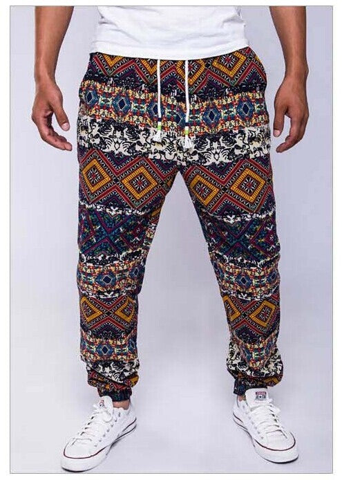 Famous Ethnic Style Printed Cotton Hemp Casual Pants SHOPPORA