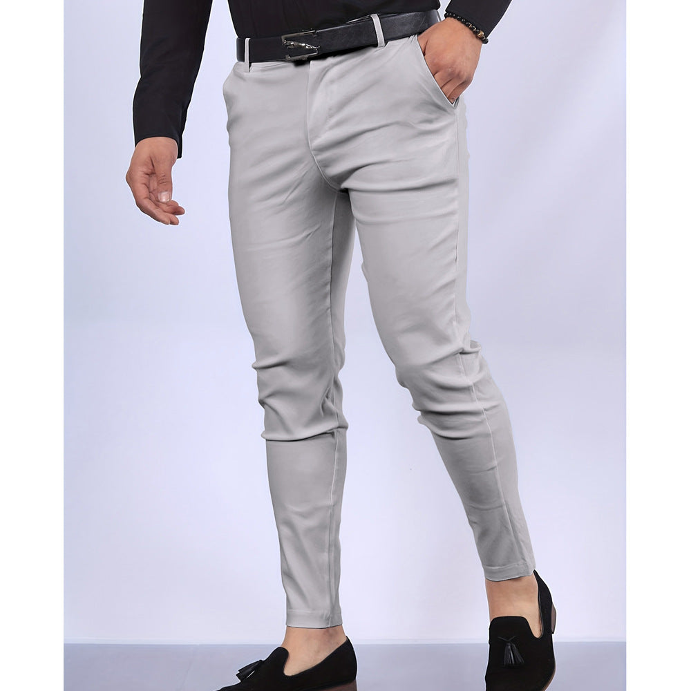 Men's Solid Color Faux Pocket Formal Casual Pants SHOPPORA