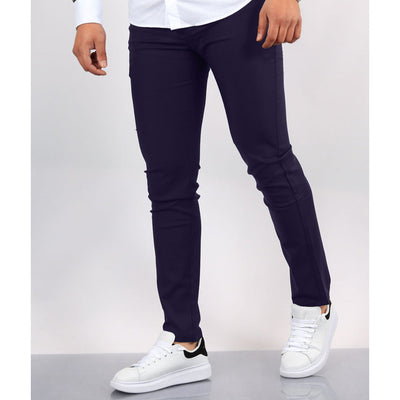 Men's Solid Color Faux Pocket Formal Casual Pants SHOPPORA