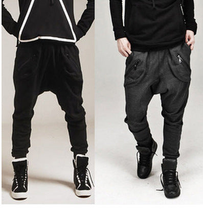 Men's low waist zipper casual harem pants SHOPPORA