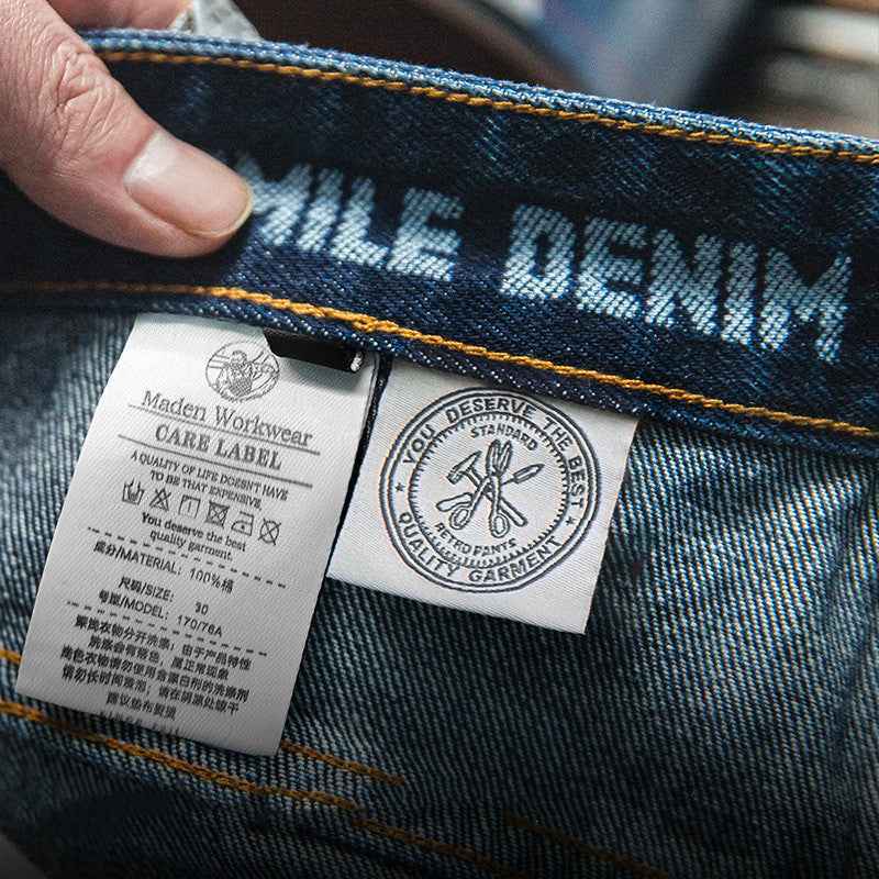 Fashion Personality American Retro Washed Jeans Men