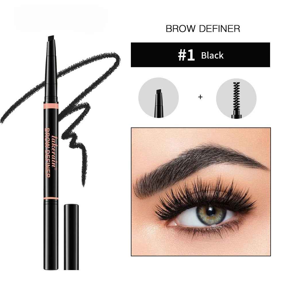 Waterproof And Sweat-proof Distinct Look Three-dimensional Line Carving Triangle Eyebrow Pencil