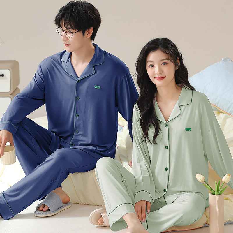 Spring Summer Cardigan Cool Home Wear Men's Suit