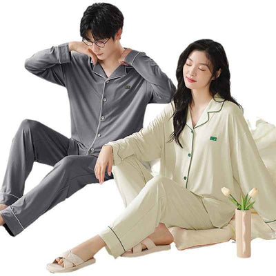 Spring Summer Cardigan Cool Home Wear Men's Suit