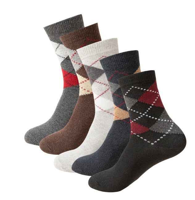 Wool Lined Socks With Flat Dotted Lines